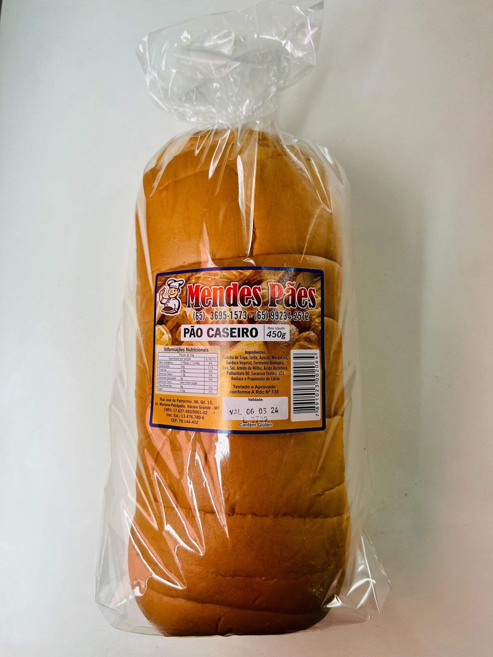 PAO CASEIRO 450g